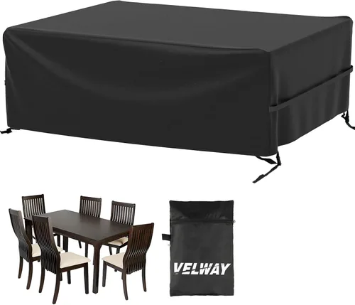Vista 22 de Velway Funda para muebles de patio al aire libre, impermeable, rectangular, para mesa de patio, silla, sofá, 67 pulgadas de largo x 37 pulgadas