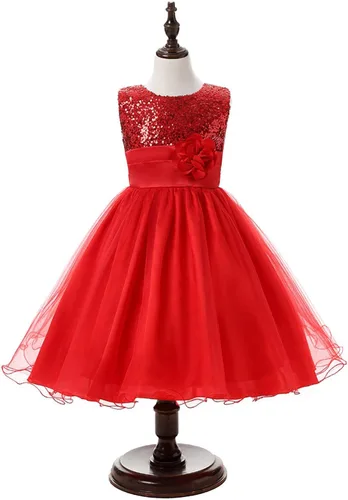 Vista 3 de DreamHigh vestido de concurso de belleza con flores y lentejuelas para niñas