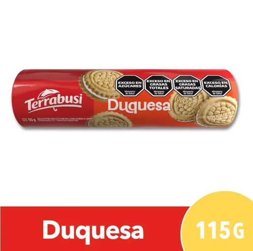 Vista 4 de Terrabusi Galletitas Duquesa 4.06 oz. - Paquete de 2 Galletas Dulces con Relleno Sabor Limón 4 oz - Paquete de 2