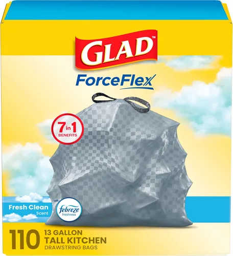 Vista 11 de Glad ForceFlex Bolsas de basura altas para cocina, 13 galones, Gain Fresh Clean, 40 unidades (el paquete puede variar)