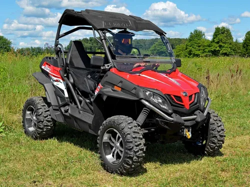 Vista 3 de SuperATV Parabrisas abatible 3 en 1 resistente a los arañazos para CFMOTO ZForce 500 / 800 Trail / 800 EX / 1000 2014-2022 Policarbonato de 1/4