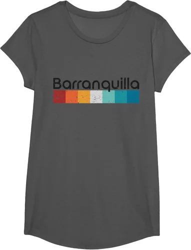 Vista 44 de Barranquilla Colombia - Camiseta de diseño vintage de estilo retro, Blanco, S