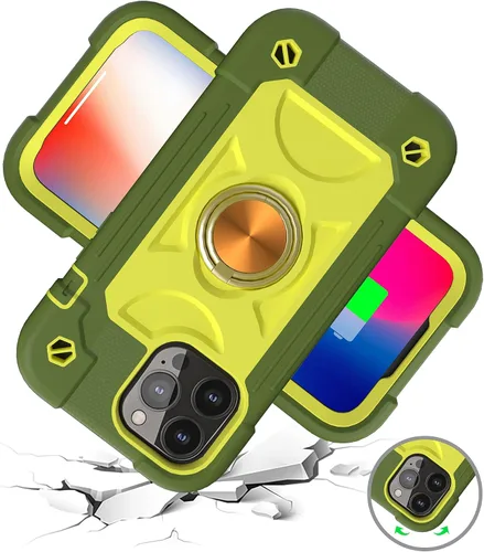 Vista 6 de Compatible con iPhone 13 Pro Max, iPhone 13 Pro, iPhone 13, iPhone 13 Mini, funda híbrida de cuerpo completo colorido arcoíris a prueba de golpes