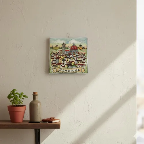Vista 2 de CERAMICHE D'ARTE PARRINI - Azulejo de cerámica italiano Pantiles Duomo Cerámica Florencia Pintado a mano Hecho en ITALIA Toscana