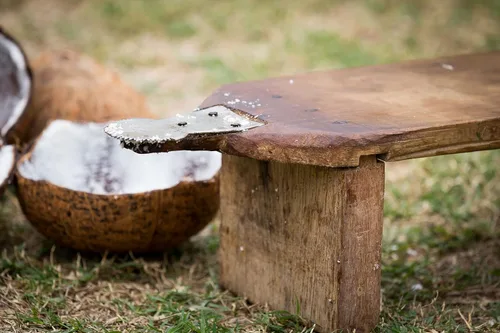 Vista 7 de Mooninja Rallador de coco Raspador Triturador Cabeza de hoja plana Pequeño Utensilios Manual Máquina Cuchillo para Alimentos Molinillo de Mano