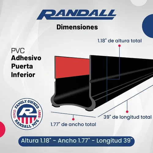 Vista 2 de Parte inferior de puerta de PVC adhesivo flexible – 39 pulgadas de largo Se adapta a puertas estándar de 1 3/4 pulgadas Tope autoadhesivo