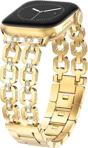 Vista 15 de WINGLE for Apple Watch Band Women 38mm 40mm 41mm 42mm 44mm 45mm 46mm 49mm Series 11 10 9 8 7 6 5 4 3 2 1 SE 3/2/1, Dressy Band Stainless Steel Chain