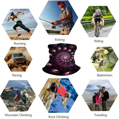 Vista 8 de Bufanda de arte fractal máscara de planeta psicodélico bufanda para adultos cubierta facial para hombres máscara de polaina máscara de gator bandana