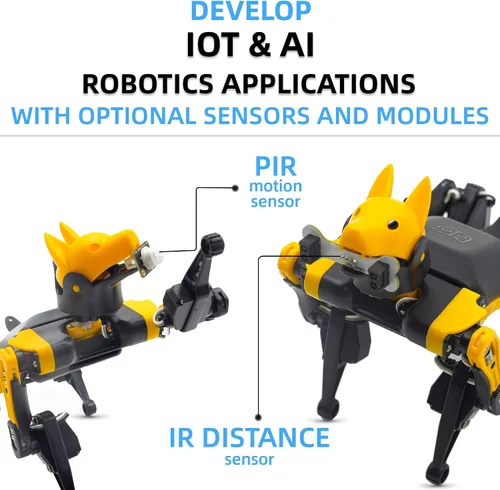 Vista 7 de Perro robot programable Petoi Bittle X V2 de aleación Servo (construcción) Kit de robot inteligente de codificación, controlado por voz, robot