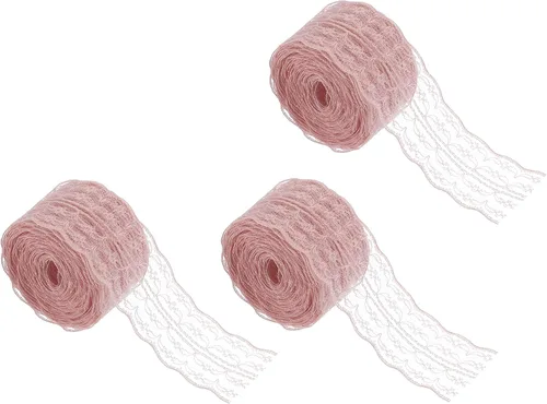 Vista 27 de MECCANIXITY 8 Yard Lace Trim Ribbon, 0.9 Inch Wide Vintage Floral Pattern Crochet Lace Edge Ribbon Trimming for DIY Sewing Crafts Gift Wrap Wedding