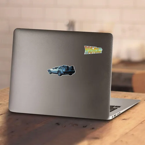Vista 4 de Popfunk Sudadera con capucha y calcomanías de Delorean Classic Back to the Future