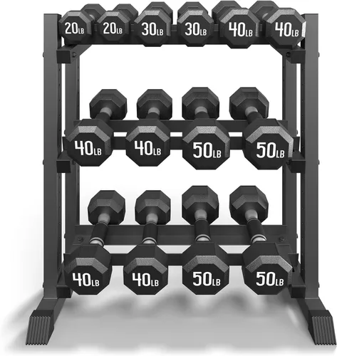Vista 8 de Jusgym Dumbbell Rack Stand Only, 3 Tier Adjustable Height & Angle 1100LBS