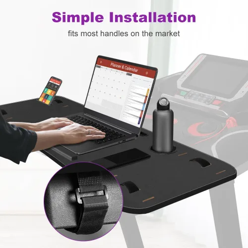Vista 6 de KELIXU 39" Treadmill Desk Attachment, Universal Walking Laptop Holder Desk Ergonomic Platform Workstation for Treadmill with Cup Holder