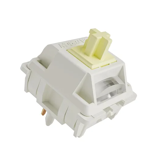 Vista 13 de Interruptores de teclado Gateron Cream, interruptores táctiles pre-lubricados RGB de doble etapa con resorte de 5 pines, completos de POM con poste