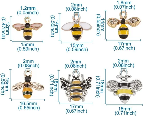 Vista 6 de FASHEWELRY Colgantes colgantes de abeja esmaltada de aleación
