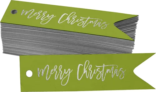 Vista 49 de Etiquetas colgantes con texto en inglés «Merry Christmas» para botellas de papel de aluminio, paquete de 50 unidades Aqua Blue