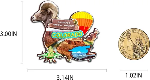Vista 3 de Colorado USA imán de nevera de madera 3D hitos de viaje coleccionables, decoración hecha a mano