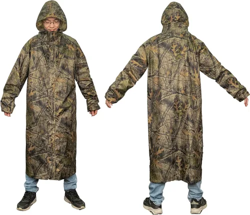 Vista 5 de LOOGU Poncho de lluvia, abrigo impermeable de camuflaje para exteriores
