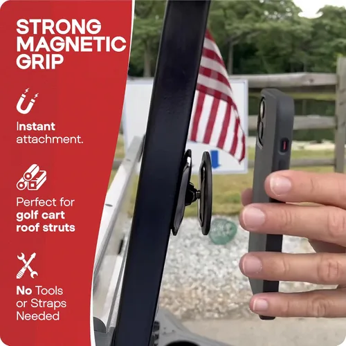 Vista 2 de Soporte para teléfono para carrito de golf, soporte magnético compatible