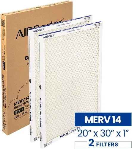 Vista 2 de AirDoctor Filtro plisado MERV 14 HVAC disponible en 6 tamaños. Captura el 96% de los contaminantes de 1 a 3 micras de tamaño. Captura las impurezas
