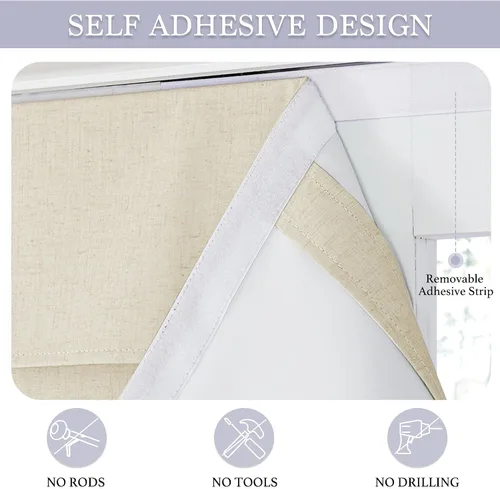Vista 3 de RYB HOME - Cortina para puerta, 8 pulgadas de ancho x 36 pulgadas de largo, beige, opaca, 1 panel