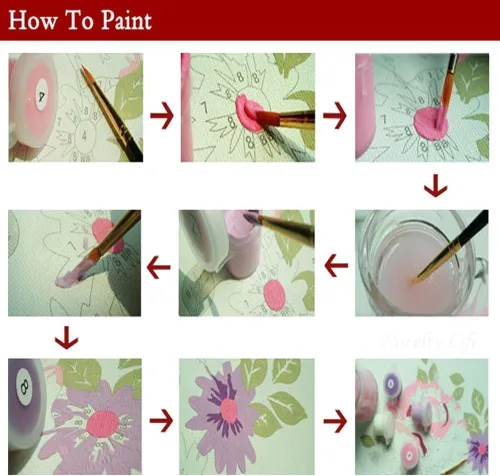 Vista 2 de ABEUTY Pintura por números para adultos principiantes – Planta de flores rosas y blancas de 16 x 20 pulgadas, pintura de números antiestrés