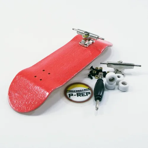 Vista 3 de Patineta para dedos de madera roja Peoples Republic con ruedas con cojinetes básicos Kit de inicio