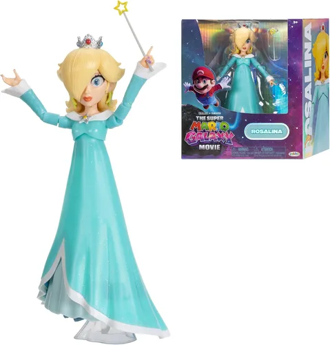 Vista 17 de Super Mario Galaxy Movie Bowser Jr., figura de acción de 5 pulgadas y pincel