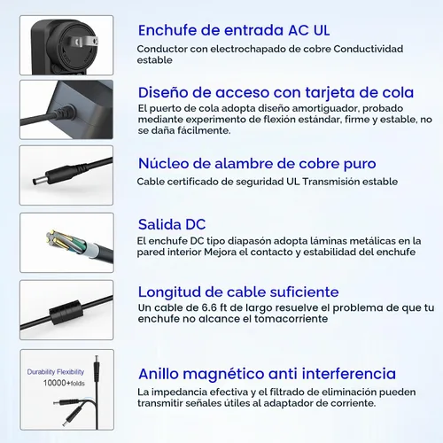Vista 6 de Dapter de fuente de alimentación de 21 W para Amazon Alexa Echo de 1ª y 2ª generación, Echo Show 1ª generación, Echo Show 5 (3ª generación), Echo
