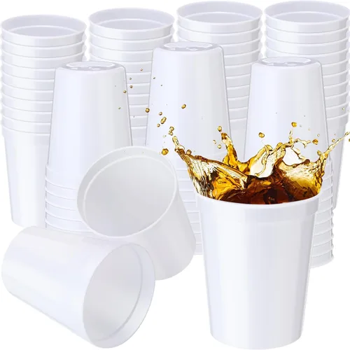 Vista 12 de Yungyan Paquete de 12 vasos de plástico reutilizables de 16 onzas, 4