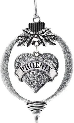 Vista 105 de Inspired Silver Adornos festivos de dije de corazón pave de plata con circonitas cúbicas