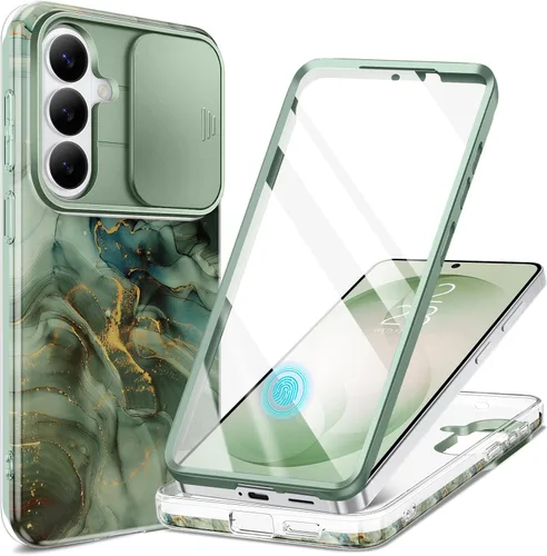 Vista 9 de GVIEWIN - Funda para Samsung Galaxy S26 Plus con cubierta deslizante para cámara de mármol Built-in Screen Protector, Military-Grade Shockproof