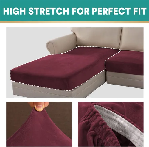 Vista 116 de OKYUK Fundas para sofá modular, 3 piezas, fundas de cojín de terciopelo para sofá, en forma de L, funda de cojín separado para sofá, protector