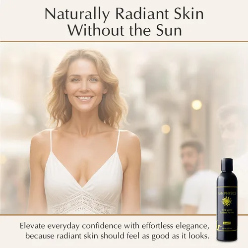 Vista 5 de Tan Physics True Color Sunless Tanner, 8 onzas líquidas (paquete de 3) con guante de bronceado, autobronceador, loción bronceadora sin sol