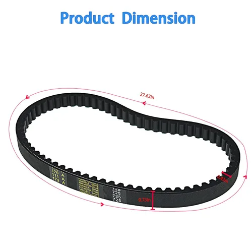 Vista 3 de labwork Correa de transmisión 725 de repuesto para convertidor de par Go Kart serie 30 - Juego de 3 piezas (3 correas)