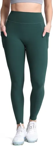 Vista 24 de Aoxjox Trinity - Pantalones de yoga de cintura alta con bolsillos para mujer, control de abdomen, cintura cruzada, leggings de entrenamiento suaves