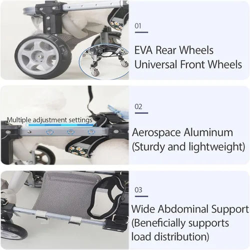 Vista 4 de Dog Wheelchair for Back Legs, Pet Wheelchairs with Disabled Hind Legs Walking, Mobility Aids for Small Medium Pets Hind Limbs, Dogs Carts with 2