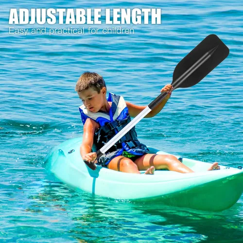 Vista 5 de Tradder 2 remos telescópicos plegables para kayak, remo de 21.3 a 41.7 pulgadas, remo de plástico de aluminio, remo de longitud ajustable