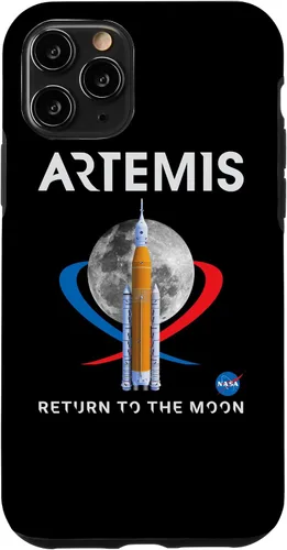 Vista 28 de Funda con logotipo para iPhone 15 Pro NASA Artemis Mission SLS Moon Insignia