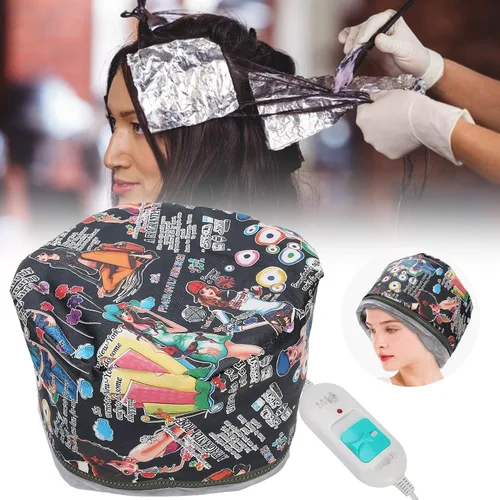 Vista 6 de Gorro térmico para acondicionamiento profundo, 3 engranajes, color negro, diseño de moda, ajustable, con protección contra sobretemperatura para uso