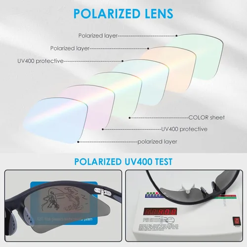 Vista 6 de GoLight Polarized Wraparound Sports Sunglasses for Men & Women – UV400, Anti-Glare, Lightweight Frame with Metal Hinges