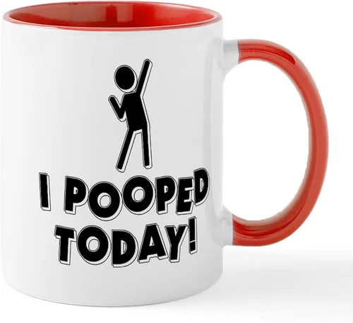 Vista 11 de CafePress Time To Poop Mugs Taza de café de cerámica de 11 oz (11.0 fl oz)