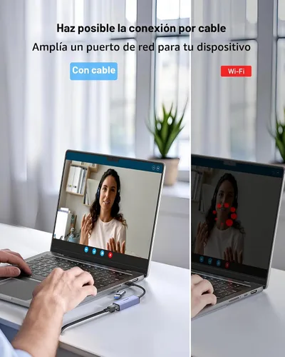 Vista 2 de BENFEI Adaptador USB 3.0 a Ethernet, Adaptador USB C a RJ45 de LAN Gigabit (1000Mbps), Compatible con MacBook/Pro/Air, Surface Pro, Windows