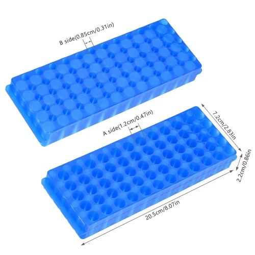 Vista 5 de 1 pieza de estante para tubos, estante para tubos de microcentrífuga, estante de placa centrífuga de doble cara para tubos de pipeta, para tubos