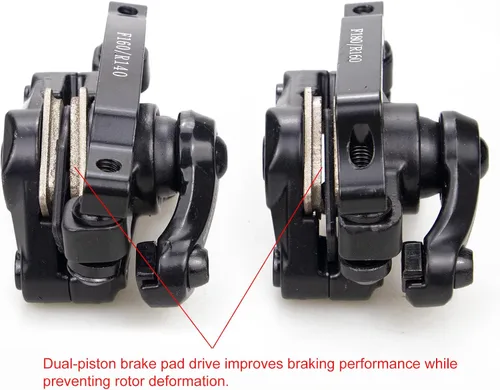 Vista 4 de ZUKKA Kit de freno de disco para bicicleta con 1 par de pinzas delanteras y traseras de montaña, rotores de 6.299 in, palancas de freno de bicicleta
