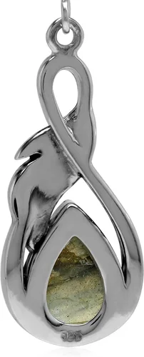 Vista 4 de Silvershake Genuine or Created Cabochon Stones Inlay 925 Sterling Silver Leaf Drop Dangle Hook Earrings Jewelry for Women