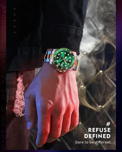 Vista 3 de OLEVS Relojes para hombre automáticos, relojes de lujo analógicos de oro y plata Tourbillon para hombre, bisel giratorio de alta calidad, esfera