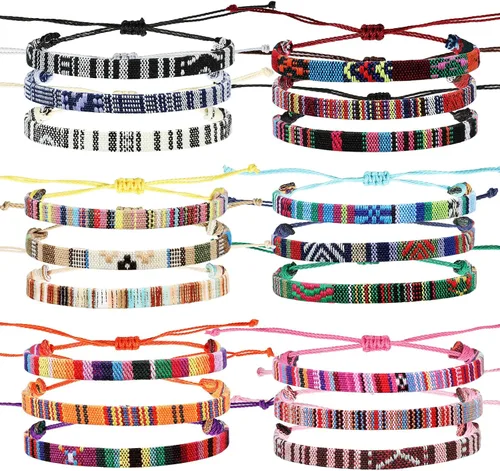 Vista 12 de Yinkin 18 Pcs Boho Surfer Ankle Bracelets for Women Men