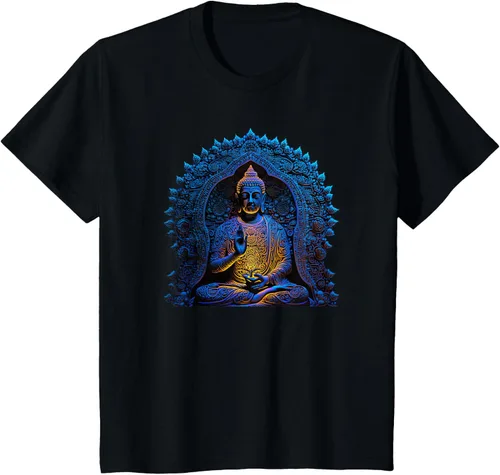 Vista 79 de Estatua de Buda Yoga Budismo Zen Buddhism Meditation T-Shirt Negro