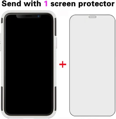 Vista 3 de Asuwish Funda de teléfono para iPhone XR 6.1 con protector de pantalla de vidrio templado, híbrida, resistente, funda protectora para iPhone XR